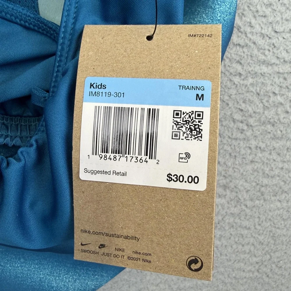 Nike Shorts Kids Medium Blue Stripe Dri-FIT‎ Running Training 3.5